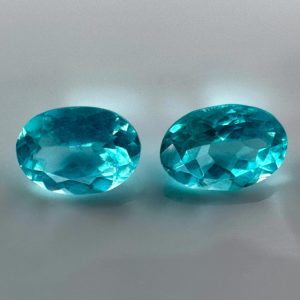Natural Pair of Blue Apatites 1.92 ct - Rare - Paraiba Type Blue