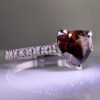 18K White Gold Ring with 1.01 ct Natural Fancy Deep Brownish Orange SI1 Diamond & VVS Diamonds, ALGT Certified | Luxurious Fine Jewelry