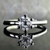 18K White Gold Ring with 0.40 ct Natural Diamond G-I1, ALGT Certified | Elegant Fine Jewelry
