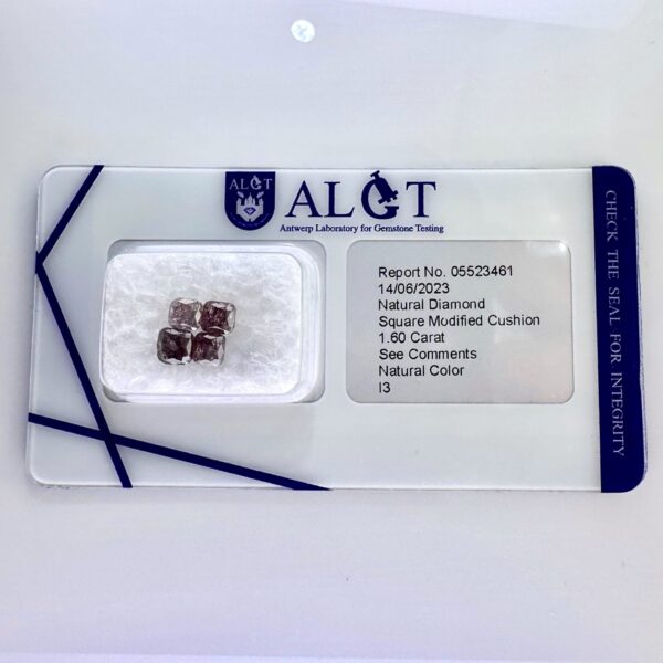 Set of 4 natural fancy deep pinkish brown diamonds, 1.60 carats, harmonious gradient, perfect for luxury jewelry creations