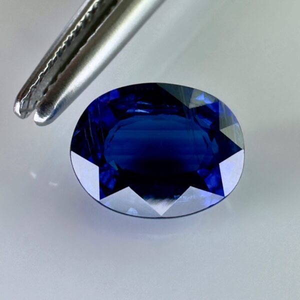 Natural Blue Kyanite gemstone, 1.83 carat, with intense sapphire-like hues and beautiful clarity.