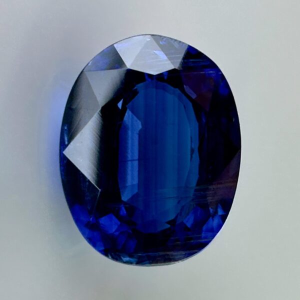 Natural Blue Kyanite gemstone, 1.83 carat, with intense sapphire-like hues and beautiful clarity.