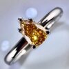 18k white gold pear diamond ring 0.53 ct - Fancy Intense Brownish Yellow-Orange – ALGT Certified | Handmade Luxury